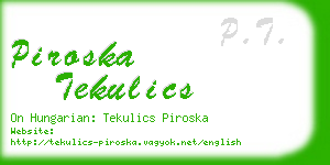 piroska tekulics business card